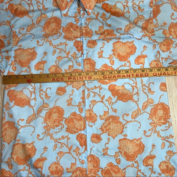 RARE Patagonia Floral Flower Print Short Sleeve With Zipper Front SZ Large. - Picture 9 of 9